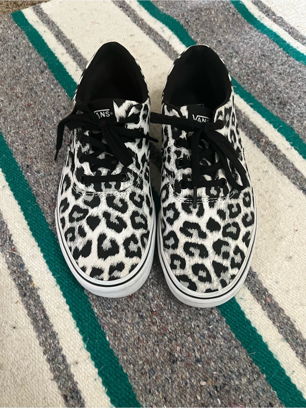Vans Doheny Snow Leopard Black White Classic Sneakers Women’s Size 10 - Picture 3 of 11